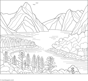 Fiordland National Park Coloring Page – fun and educational printable for children