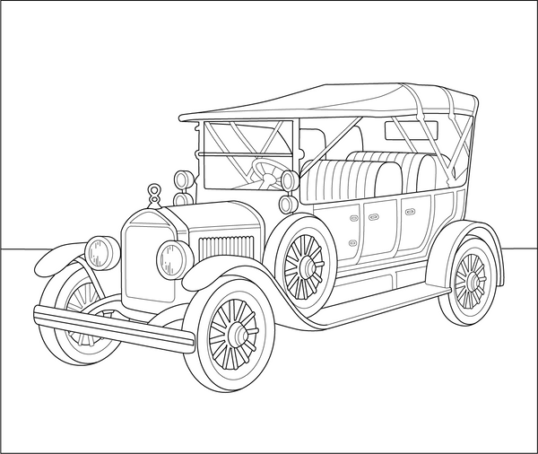 Old Fashioned Station Wagon coloring page – fun and educational printable for children