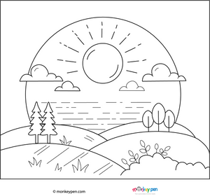 Sunrise Coloring Page