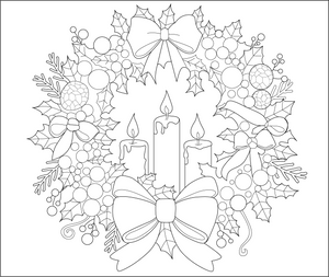 Christmas Wreath Coloring Page – fun and educational printable for children