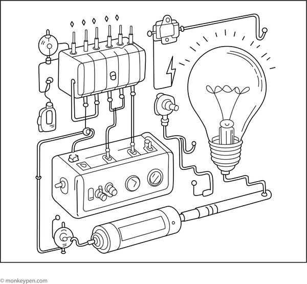 Electric Circuit Coloring Page