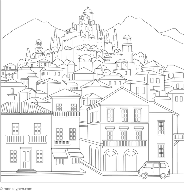 Greece Coloring Book