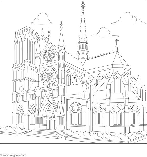 Sainte Chapelle Coloring Page – fun and educational printable for children