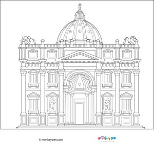 Sistine Chapel Coloring Page