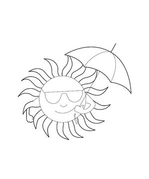 Sun Coloring Image for Children