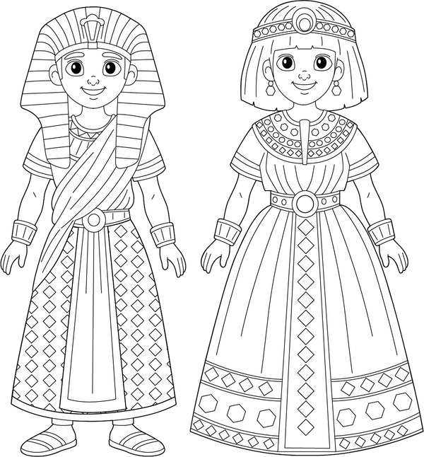 Ancient Egypt Costume Coloring Page | Free Coloring Pages