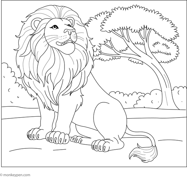 King of the Jungle Coloring Page