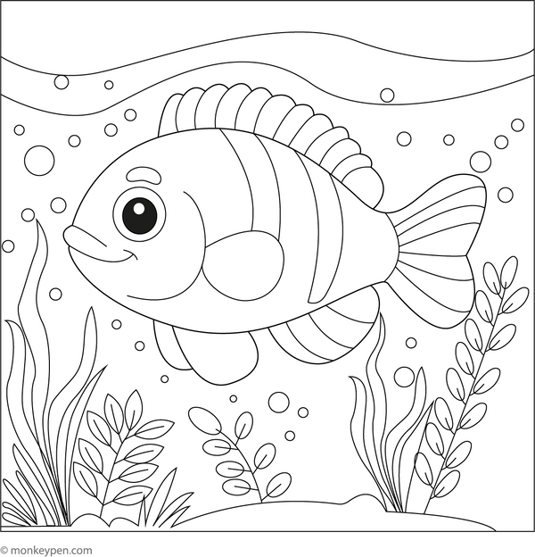 Perch Fish Coloring Page
