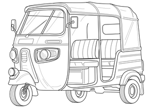 Auto Rickshaw coloring page – fun and educational printable for children