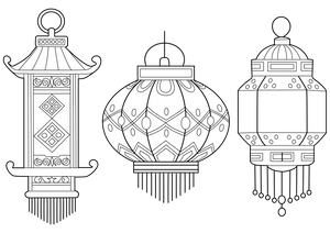 Chinese Red Lantern coloring page – fun and educational printable for children
