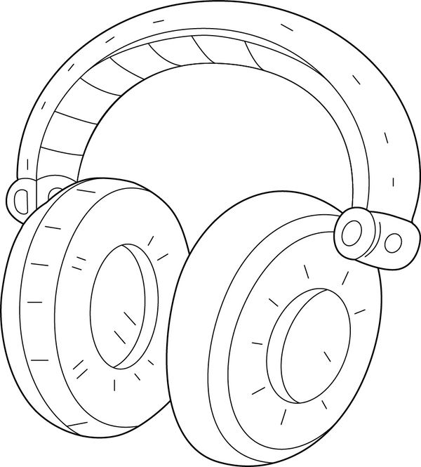 Headphone coloring page – fun and educational printable for children