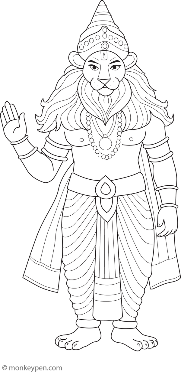 Lord Narasimha Coloring Page