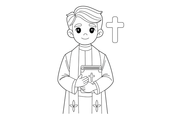 Priest coloring page – fun and educational printable for children