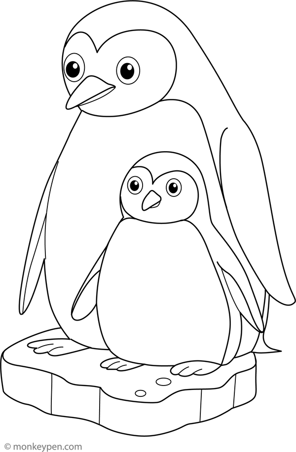 Penguin Coloring Book – Printable PDF