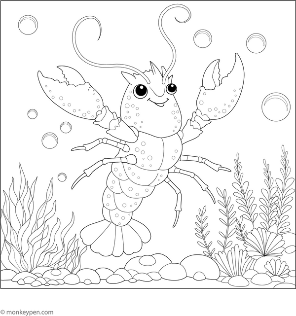 Lobster Coloring Book – Instant Download