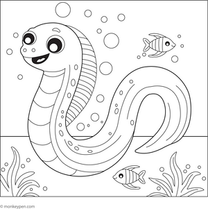 Eel Fish Coloring Page