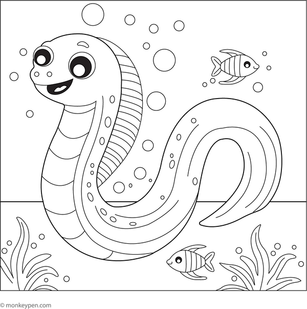 Eel Fish Coloring Page