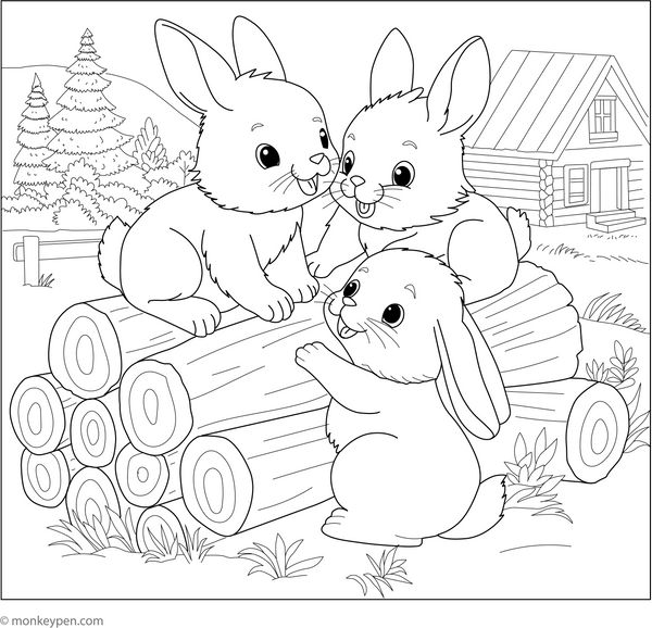 Downloadable Rabbit Coloring Book