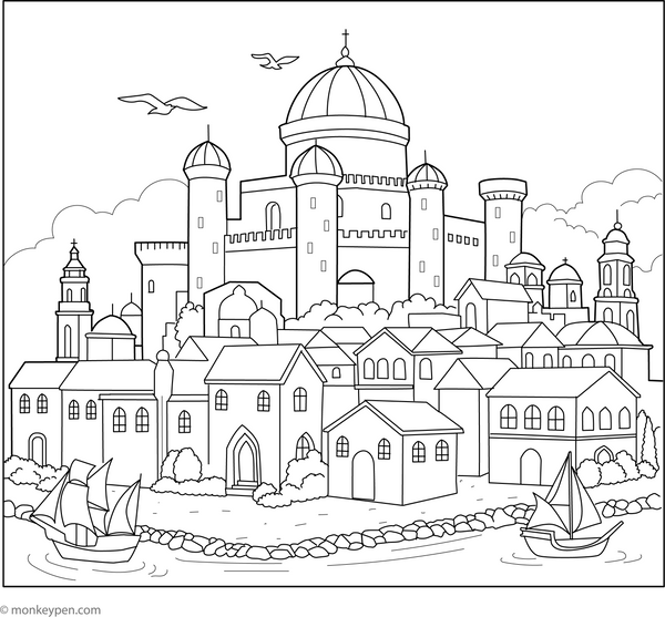 Greece Coloring Book