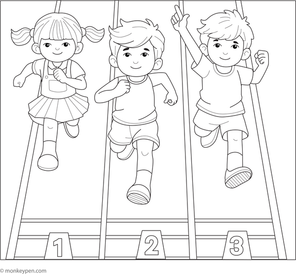 Running Race Coloring Page – fun and educational printable for children