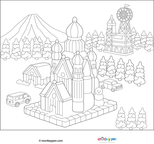 Sapporo Snow Festival Coloring Page