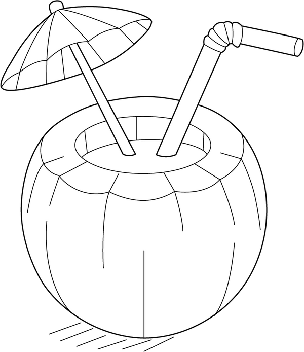 Coconut Drink coloring page – fun and educational printable for children
