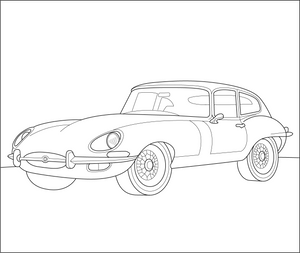 Vintage Sedan coloring page – fun and educational printable for children