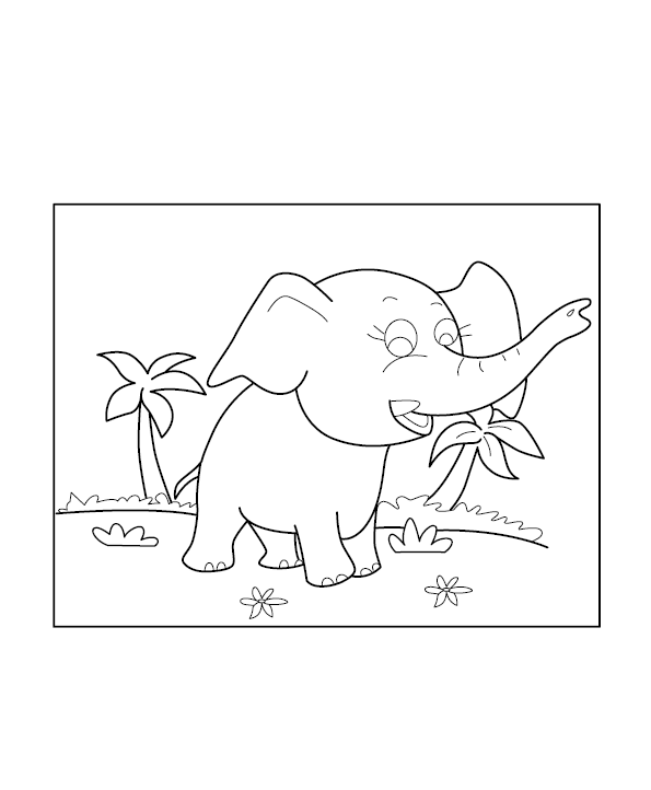 Baby Elephant Coloring Picture