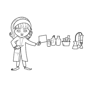 Girl Scientist Coloring Page