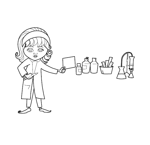 Girl Scientist Coloring Page