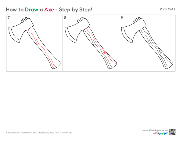 Simple axe illustration for children