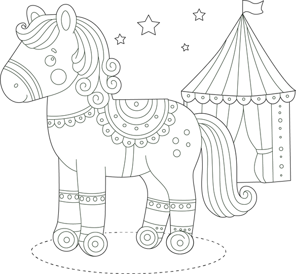 Circus Horses coloring page – fun and educational printable for children