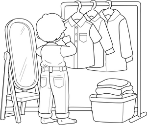 Dress Neatly coloring page – fun and educational printable for children