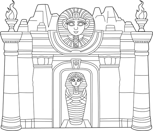 Egyptian Tomb coloring page – fun and educational printable for children