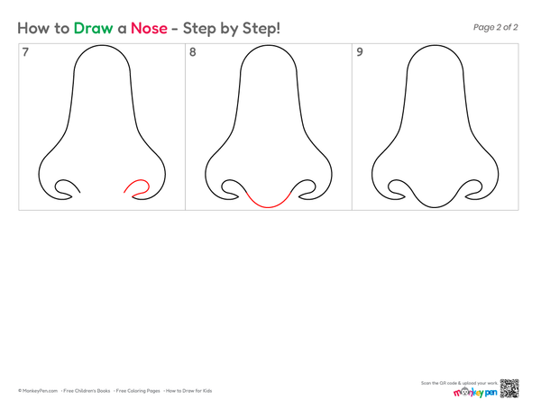 Kid-friendly nose coloring sheet.