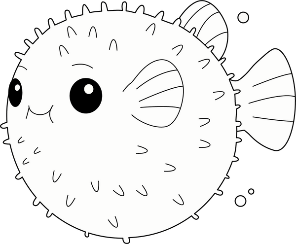 Pufferfish coloring page – fun and educational printable for children