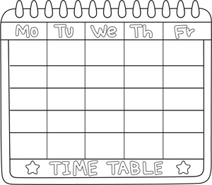 Time Table coloring page – fun and educational printable for children