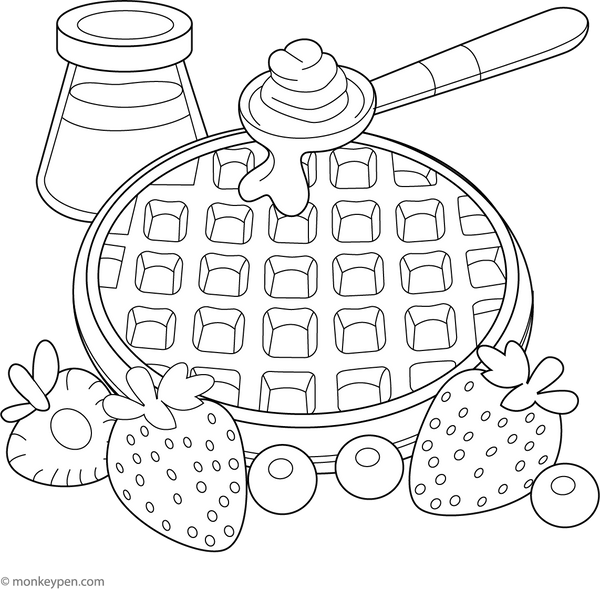 Waffle Coloring Page – fun and educational printable for children