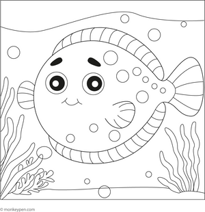 Flounder Fish Coloring Page