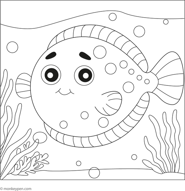 Flounder Fish Coloring Page
