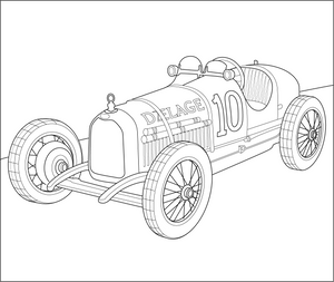 Classic Sports Car coloring page – transportation-themed printable for kids