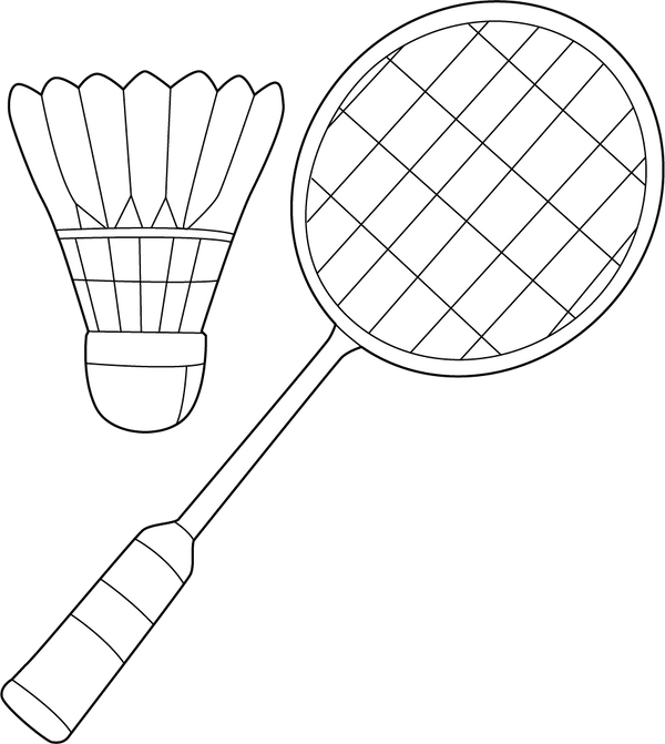 Badminton Rack And Shuttlecock coloring page – fun and educational printable for children