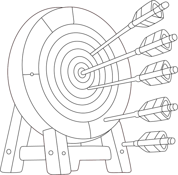 Archery Board coloring page – fun and educational printable for children