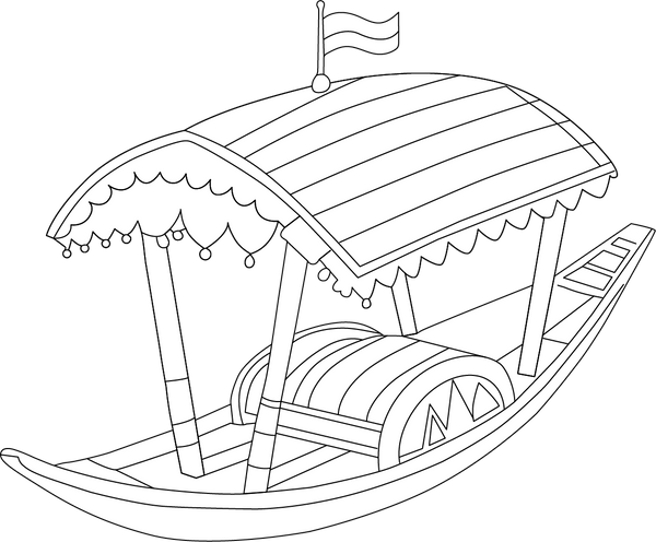 Kashmir Boat coloring page – fun and educational printable for children