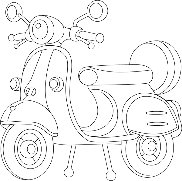 Scooter coloring page – fun and educational printable for children