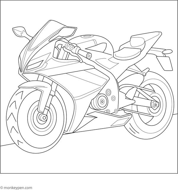 Motorbike Coloring Page