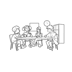 Classroom Discussion Coloring Image