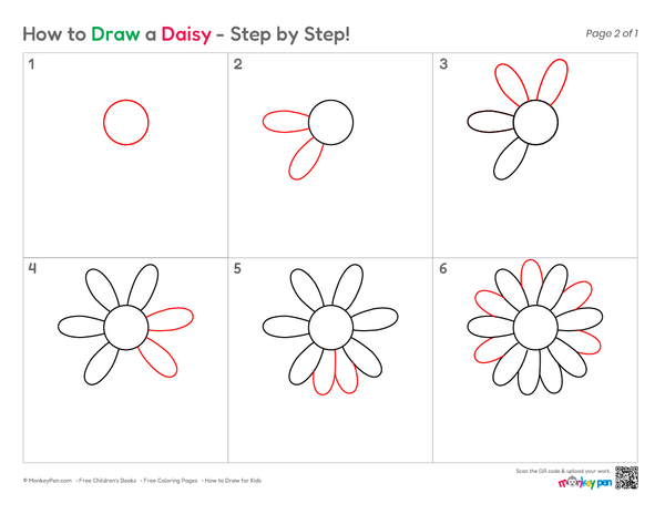 How to Draw a Daisy – Step-by-Step Flower Drawing for Kids