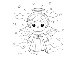 Angel In Heaven coloring page – fun and educational printable for children