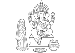 Ganesha Chathurthi coloring page – fun and educational printable for children